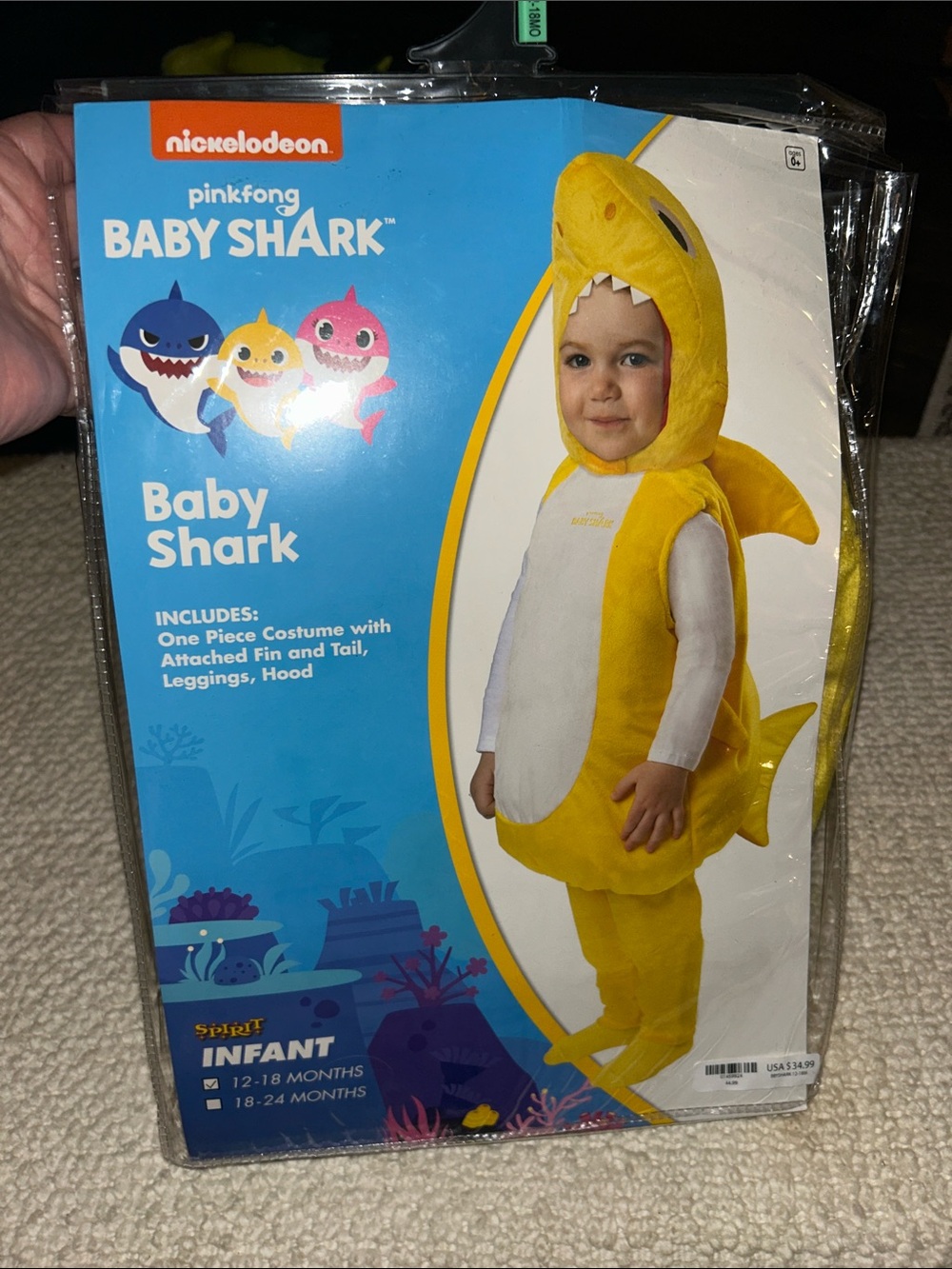 Nickelodeon Yellow Baby Shark Infant Costume by Pinkfong 12- 18 Months